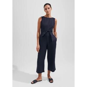 Hobbs Lindie Linen Jumpsuit in Navy, US size 4, NWT!